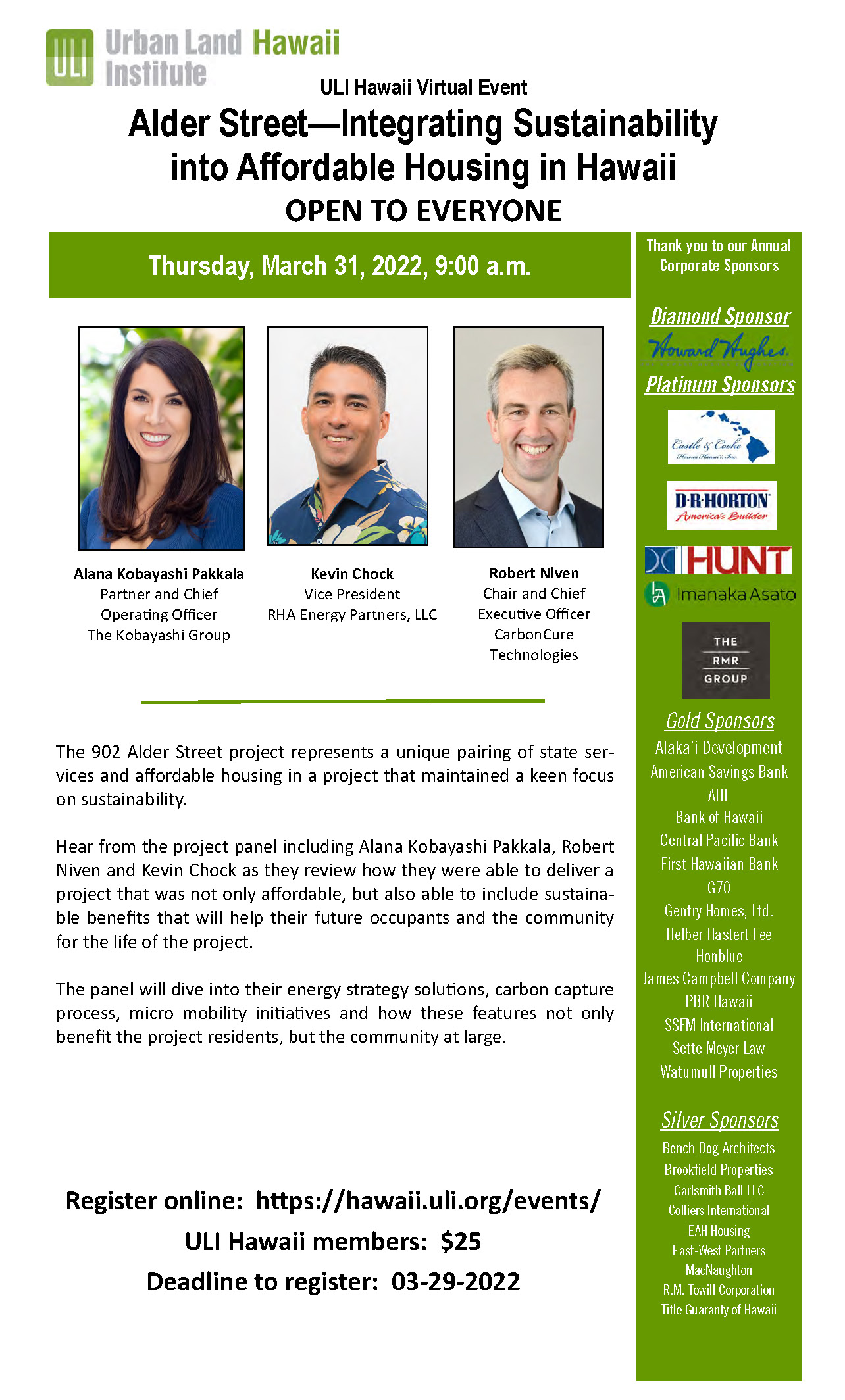 ULI Hawaii Alder Street—Integrating Sustainability into Affordable